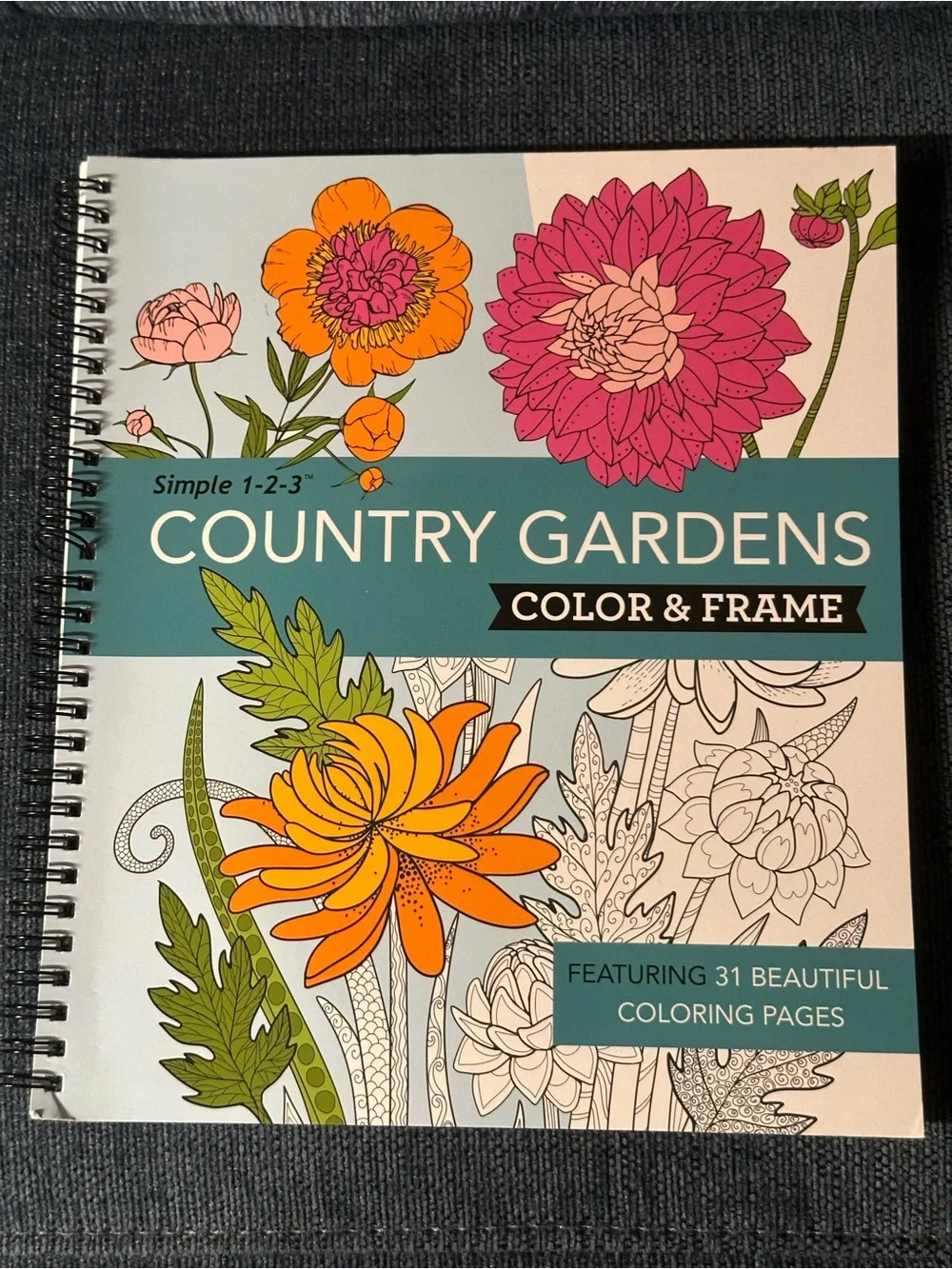 Country Gardens & Garden set of 2 Spiral Bound Adult Coloring